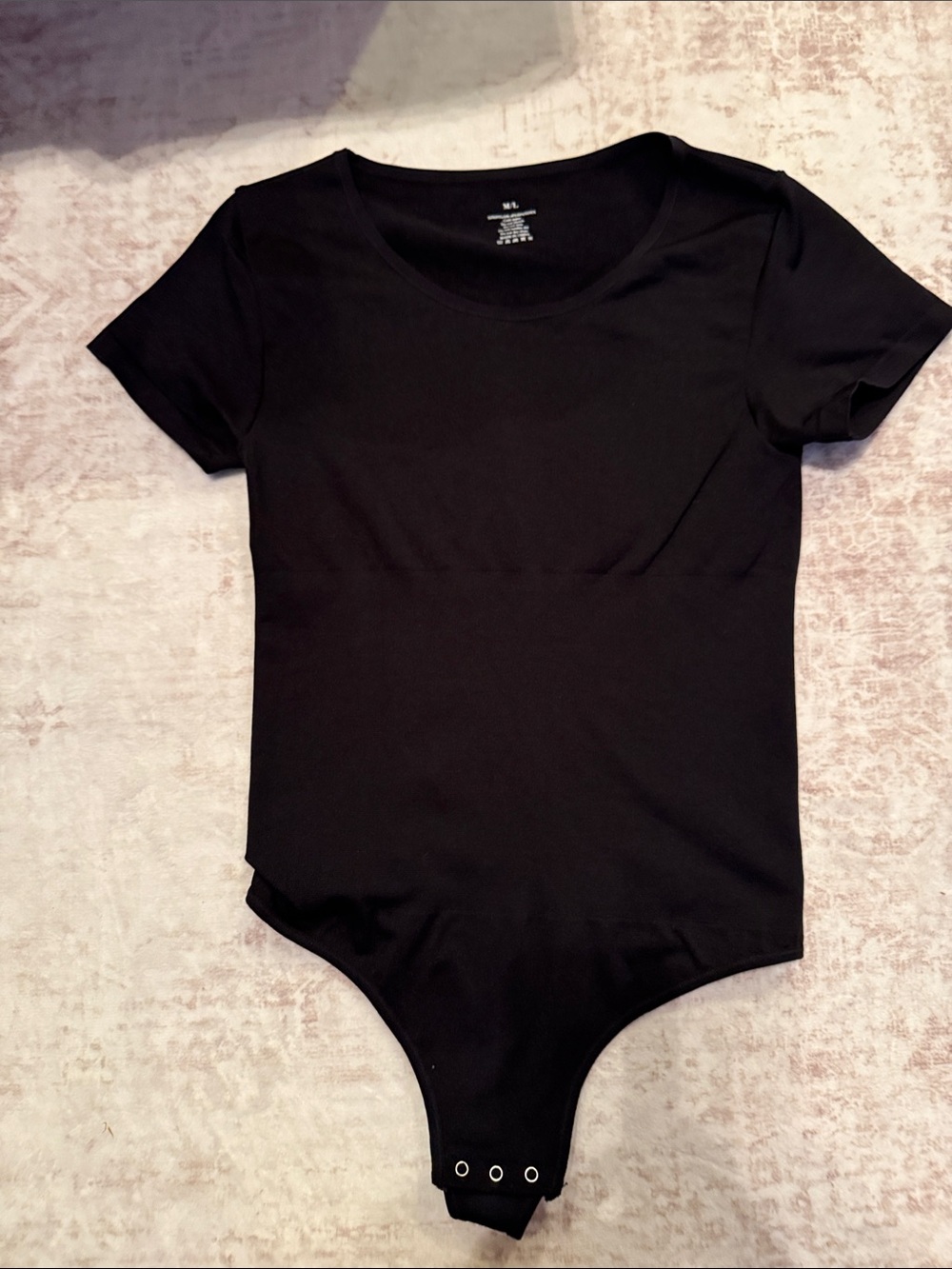 Amazon Black Short Sleeve Women’s Bodysuit thong back